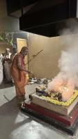 Pradhana Homa and Purnahuti of Shat Pranava Mahamrityunjaya Homa at SCM Shirali (15 Feb 2024)